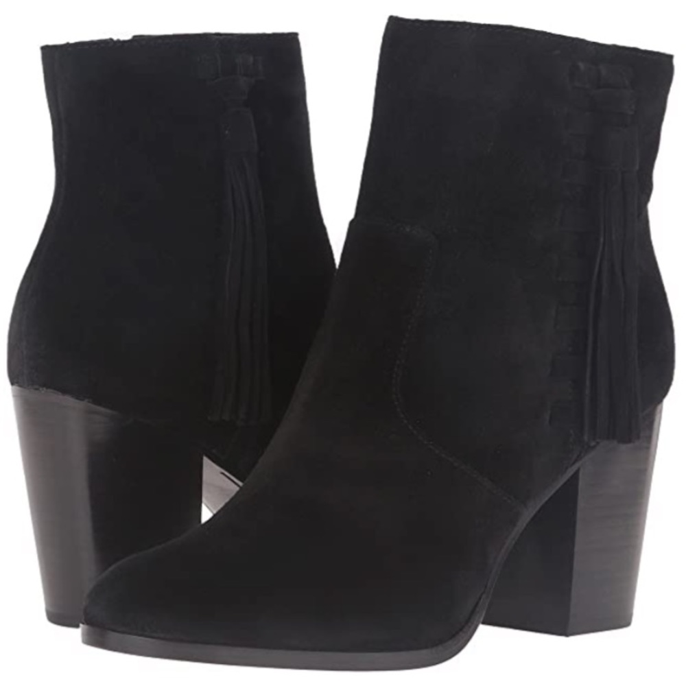 Frye Myra Tassel Lace Suede Boots. Black. 8.5 M. NWT.